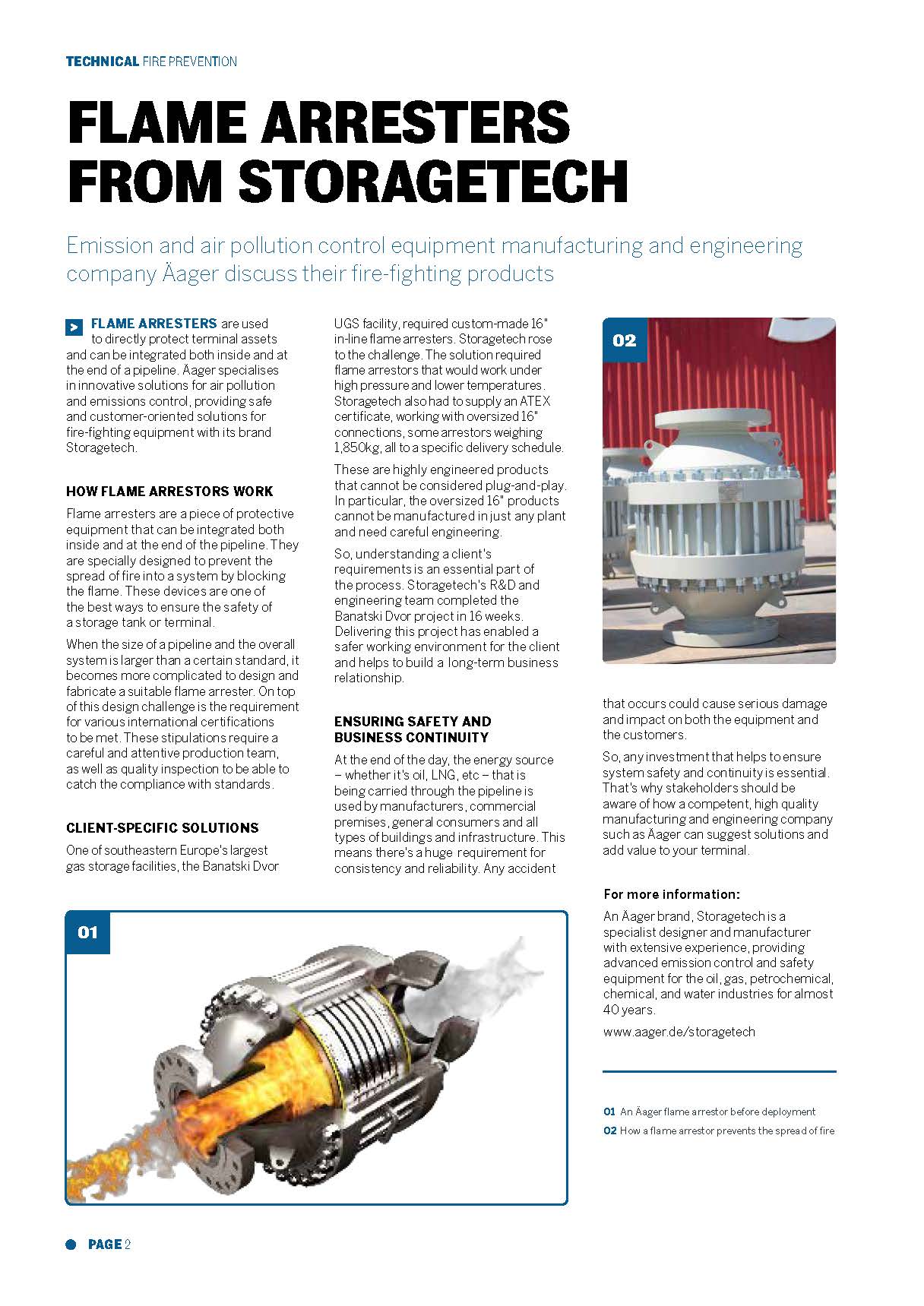 Customer-Oriented Flame Arresters from Storagetech – Tank Storage Magazine Article 27