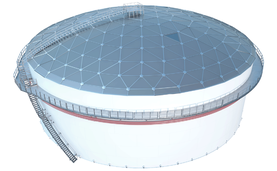 Storagetech  Self-Supported Lightweight Storage Tank Roofs with Aluminum  Geodesic Dome Roofs 