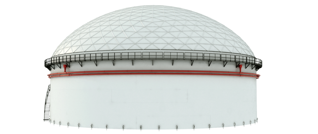 Storagetech  Self-Supported Lightweight Storage Tank Roofs with Aluminum  Geodesic Dome Roofs 