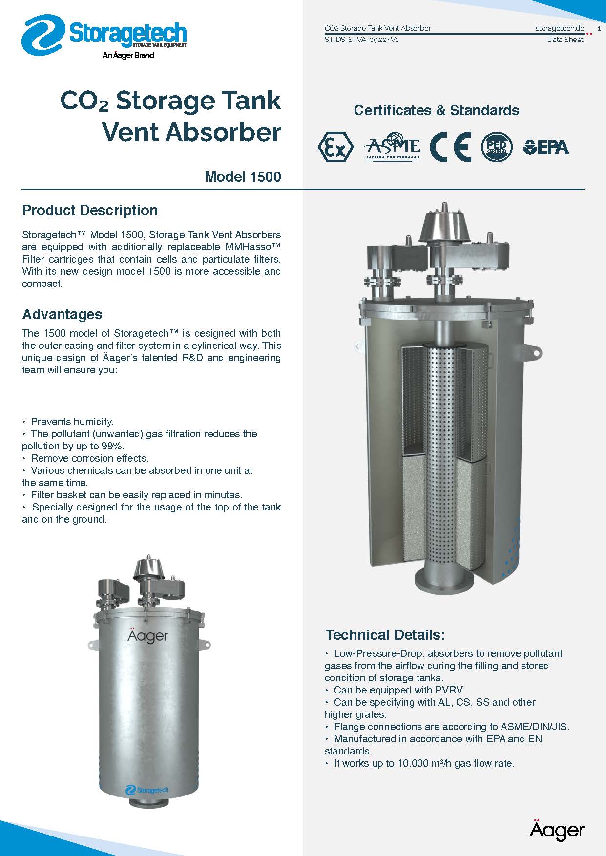 CO2 Storage Tank Vent Absorber Datasheet