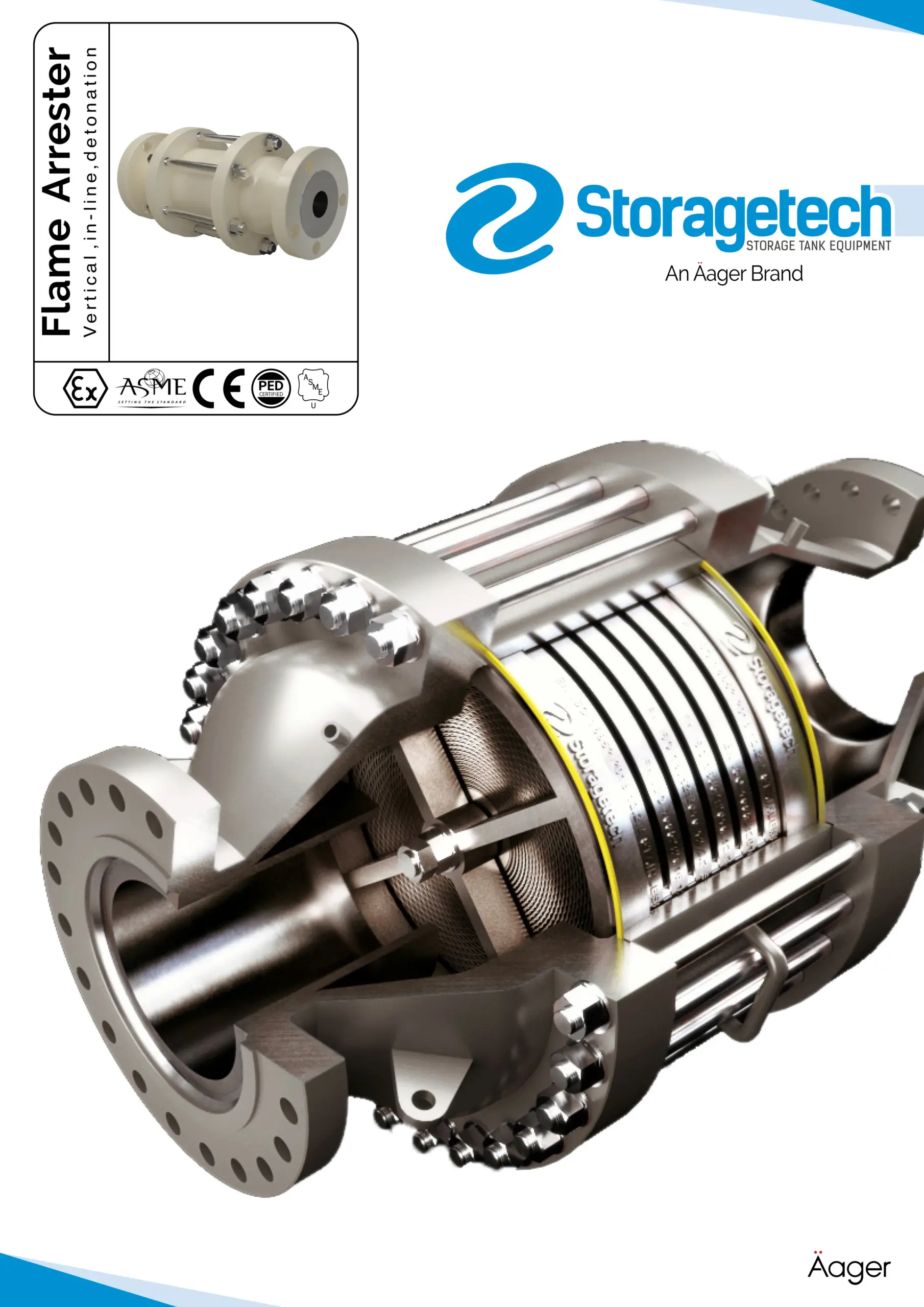 Vertical, in-line, detonation flame arrestor 13 Vertical, in-line, detonation flame arrestor 13